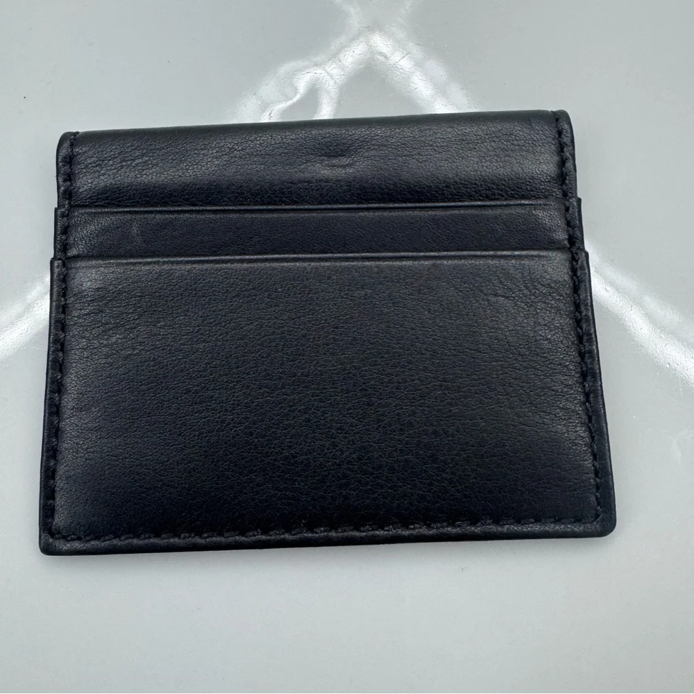 Fossil Leather Cardholder Wallet w/ ID Window- Slim Minimalist Bifold Black